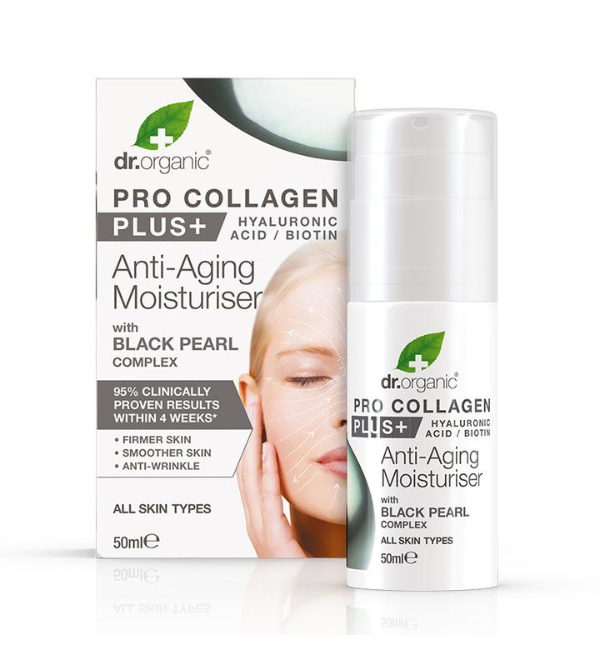 Dr Organic Pro Collagen Anti-Ageing moisturiser with Black Pearl 50ml